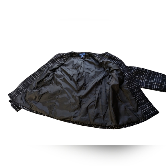 Karen Scott Tweed Black Sport Blazer Jacket Sz Women's 10 Acrylic Metallic Lined - Picture 9 of 15